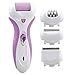 LaFlantine™ 4 in 1 Electric Device Epilator - Callus Remover - Shaver - Hair Clipper. Lady Everyday Care. Gently to All Kind of Skin. Wonderful Gift (Purple)