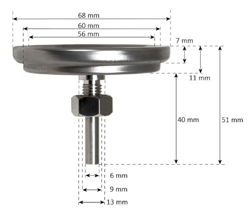 Grillthermometer bis 400 °C, Thermometer für alle Grills, Smoker, Räucherofen und Grillwagen, analog, Grillzubehör (Anzeige: NUR Celsius) - 2
