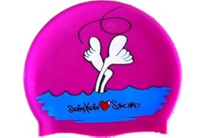 SWIMXWIN Gorro de silicona para natación de piscina SINCRO SINCRONIZADO cómic