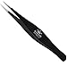 Stainless Steel Precision Tweezers Best for Ingrown Hair, Eyebrow Hair, Facial Hairs - Great for Splinters and Glass Removal - Surgical Steel Pointy Ends Meet Perfectly - Perfect Stocking Stuffer- Black