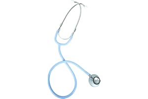 GIMA - Stetoscopio Duofono YTON, Lira Azzurro Acqua, Padiglione Ø 45 mm, campana Ø 30 mm Latex Free, Finitura Duracote, Manuale Multilingua, Dispositivo Medico CE Classe I