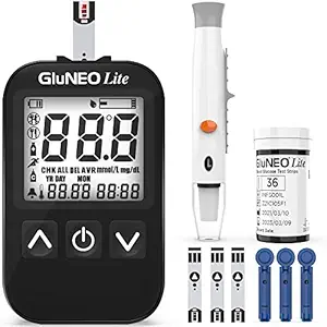 K-Life Gluneo lite Fully Automatic Blood Glucose Sugar Testing Machine with 25 Strips (black)