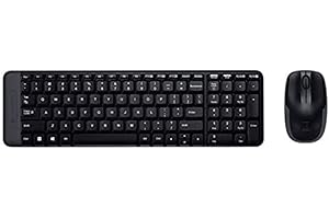Logitech MK220 Combo Clavier et Souris Sans Fil pour Windows, Clavier US International QWERTY - Noir