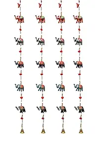 ADITYA IMPEX Rajasthani Elephant Traditional Handicraft Hanging Pair Ladi Set of 4 pcs Decorative Toran Latkan for Home D?cor, Wall & Main Door (Multicolor)