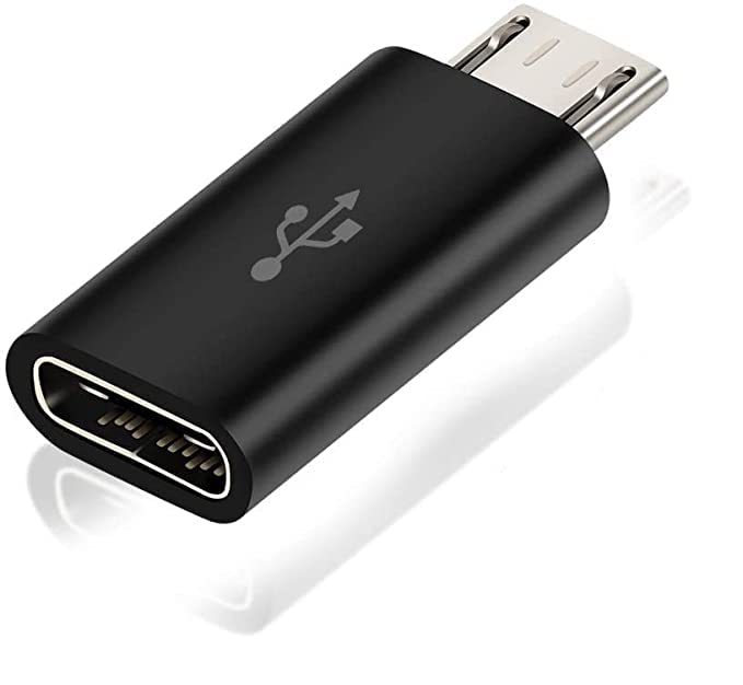USB 3.1 Type C Female to Micro USB Type B 2.0 Male Data Sync Adapter and Without Cable Charging Connector for Smartphones and