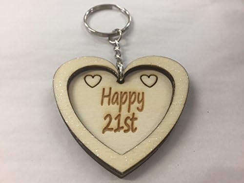 Happy 21st Birthday Heart Keyring