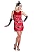 Produktbild Charlston-Kostüm Damen mit Fransen Elegantes Damenkostüm Silvesterkleid Tänzerin Showtanz Glamour 20er Jahre Karneval Fasching hochwertige Verkleidung Größe M Rot