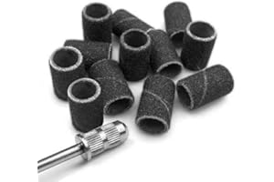 MINIPOWERTOOLS 12x Schleifhülsen Siliciumcarbid [Ø 8 x 13 mm] + Mandrel für Dremel, Proxxon, Körnung: #400