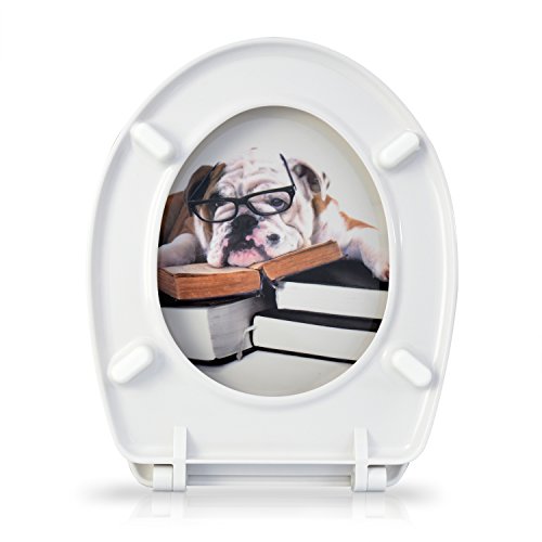 VENKON – Premium WC Sitz mit Absenkautomatik – Modell „Prof. Dr. Bulldogge“ – Toilettendeckel aus Duroplast (antibakteriell) inkl. Montagesatz (rostfreie Scharniere) - 7