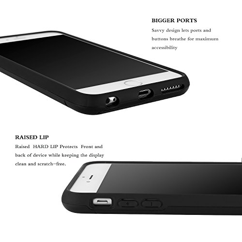 iPhone 6/6s Case, L-JUWA [Card Slot Holder][KickStand] Shockproof Slim Fit Dual Layer Hybrid Protection Case Cover for Apple iPhone 6/6s (Black)