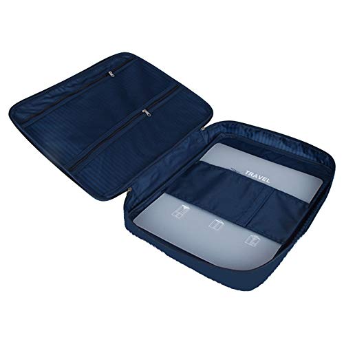 Preisvergleich Produktbild Lezed Hemdentasche Reisetasche Aufbewahrungstasche Mehrzweck-Reisen Kleidung Aufbewahrungstasche Tragbare Tasche Business Kleidertasche Leichtgewicht Wasserdichte Staubdichtes Dunkelblau