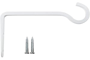 HH-LIFE 1 Stück 21x10 cm, Weiß Metall Wandhaken Hänge Halterungen, Pflanzenaufhänger Haken für den Innen und Außenbereich, Haken für Vogelfutterspender, Pflanzgefäße, Laternen, Windspiele