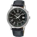 Seiko Herren-Armbanduhr XL Analog Quarz Leder SRN035P1