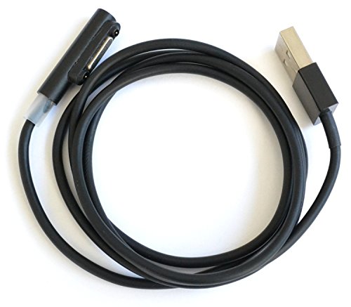 OKCS® Magnet Ladekabel USB mit stylischem Aluminium Anschluss in Schwarz Sony Xperia Z1, Z1 Compact, Z2, Z2 Tablet, Z3, Z3 Compact, Z3 Tablet Compact, Z4 Tablet Compact - 1 Meter in Schwarz