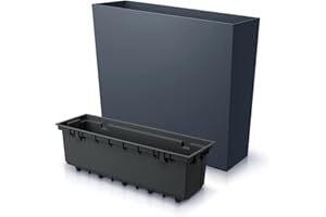 R.G. Blumenkasten Blumentopf Balkonkasten Matt Design Pflanzkasten Blumenkübel Tower 58cm x 50cm mit Pflanzeinsatz (Anthrazit Matt)