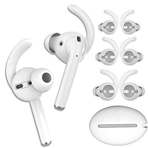 Kbnian 3 Paires de Embout Silicone Coussinet Intra-Auriculaire Ultra Souple S/M/L Couverture Protection avec Pochette de Rangement pour Écouteur Apple AirPods 2 et 1 Apple EarPods - Blanc