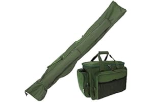 NGT Carp Fishing Set Green Insulated Carryall 3+3 Made Up Rod & Reels Holdall
