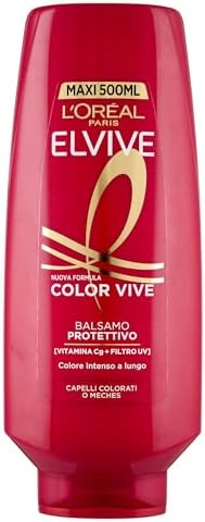 L'Oréal Paris Elvive Balsamo Sublimante, Per Tutti i Capelli Colorati, Colore Protetto per 40 Lavaggi e Luminosità Estrema, Capelli Nutriti e Districati, Con Vitamina C, Color Vive, 500 ml