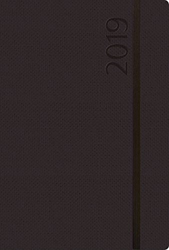 Agenda Struktur schwarz L 311819 2019: Terminplaner groß. DIN A5 Terminkalender Ringbuch mit Wochenkalender, Gummiband und Jahresplaner 2019/2020