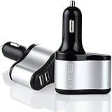 Car Charger, ALLOYSEED 2 in 1 Car Charger Dual-USB Cigarette Lighter Car Charger Adapter Suitable for Charging Mobile Phone, Tablet, Recorder, Navigation, Electronic Dog or Other Electronic Equipments