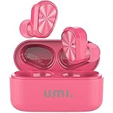 UMI. Essentials - Écouteurs Intra-Auriculaires sans Fil W9 Bluetooth 5.0 TWS (True Wireless) pour iPhone Samsung Huawei avec boîtier de Charge breveté Intelligent(Barbie Rose)