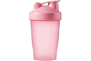 AidShunn Shaker de protéines 400 ml avec boule mélangeuse anti-fuite sécurisé à rabat pour shaker de poudre, supplément de sport, fitness et entraînement (rose)
