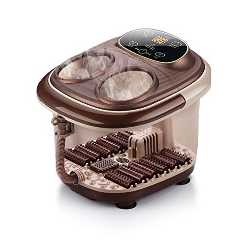 Preisvergleich Produktbild Phcom Fußbadmassagegerät, Sprudelmassage-Pediküre, automatische Massage mit 12 Rädern Sauerstoff-Umwälzpumpe elektrische Fußmassagemaschine braun