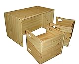 Kindersitzgruppe Tisch + 2 Wendehocker für Kleinkinder, Massivholz aus nachhaltiger Waldwirtschaft FSC® zertifiziert, direkt vom deutschen Hersteller - 2