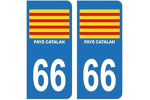 HADEXIA Pegatina para matrícula de coche 66, diseño de bandera de Catalán