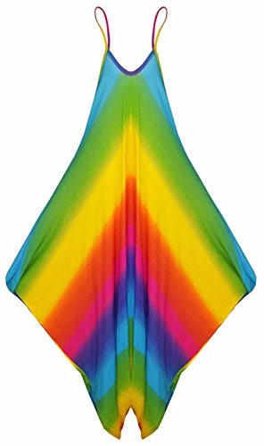 New Womens Plain Ali Baba Harem Suit Cami Strappy Oversized All in One Jumpsuit