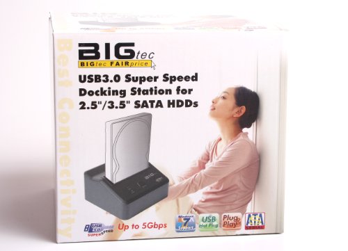 BIGtec USB 3.0 Super Speed up to 5Gbps Docking Station QuickPort für 2,5″ / 3,5″ SATA S-ATA HDD Festplatten mit Backup Funktion letsBFI - 5