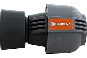 Raccord femelle de Gardena : pour raccorder les conduites aux raccords, ainsi qu'au dévidoir de flexible d'arrosage et à l'installation domestique, 25 mm à filetage femelle 1 Pouce, Quick&Easy (2762-20)