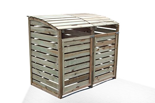 Mülltonnen-Box Mülltonnenverkleidung für 2 Tonnen inkl. Rückwand - 3