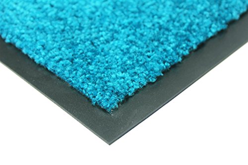 Schmutzfangmatte CLEAN – türkis, 40x60cm ✓ Waschbar ✓ Rutschfest ✓ Pflegeleichte Fußmatte im Eingangsbereich | Fußabtreter, Fußabstreifer für Außenbereich | Fußmatte, Schmutzmatte draußen vor Haustür | Eingangsmatte, Türvorleger für Innen & Außen - 2