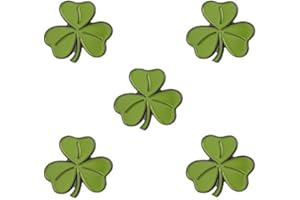 SINWINKORI Pack 5 Clover Badges Green Leaf Badge Brooch Enamel Lapel Pin