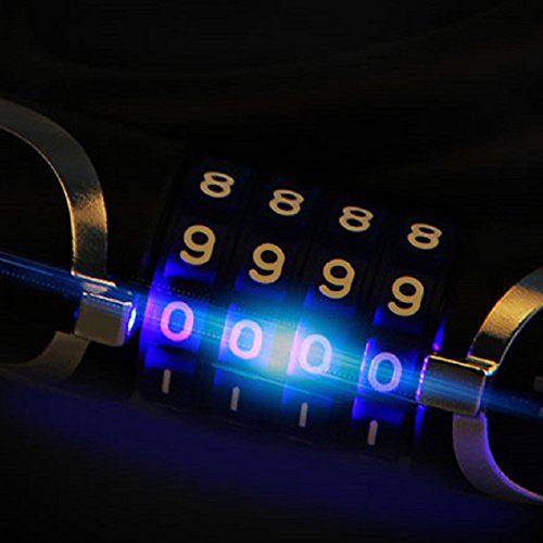 Fahrradschloss, Fozela LED Fahrrad Kabelschloss Rahmenschlösser Sicherheitsschloss mit 4 Stelliger Zahlenkombination Kinderschloss