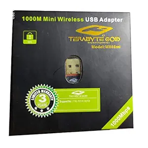 StoreIN Terabyte W888Mi Mini 1000Mbps High-Speed Wireless USB Adapter Mini WiFi Dongle for Laptop & Pc.(Gold Plated)