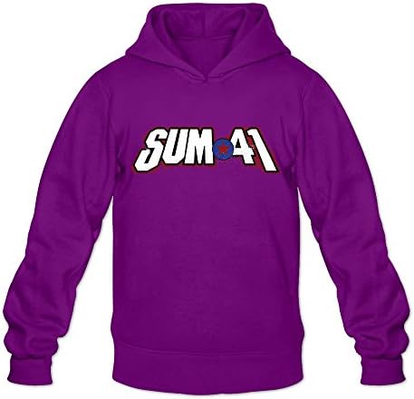 GYKU Men's Sum 41 Long Sleeve Hooded Sweatshirt White,100% Cotton -  Brown - 