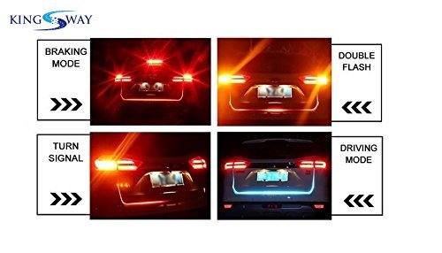Kingsway 4 Feet Car LED Strip Flow Light/Boot Trunk Tail Lamp Compatible with Honda City (Year 2003-2008) - Streamer Design, Universal Use for Left Right Signal Stop Running Rear Assemblies Light