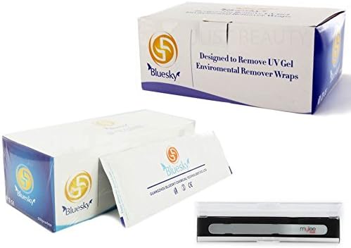 Bluesky UV Gel Cleanser Wipes Bluesky Remover Wraps Mylee Glass Nail File White