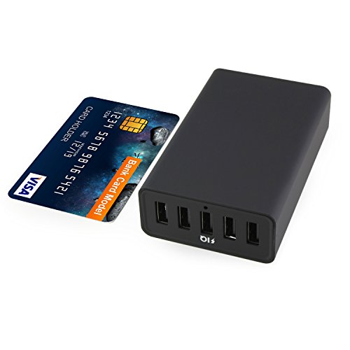 Incutex 40W 5V / 8A 5-Port USB Ladegerät mit PowerIQ Technologie und 1.25m Netzkabel für Apple & Android Smartphones, Tablets und andere USB Geräte - 4