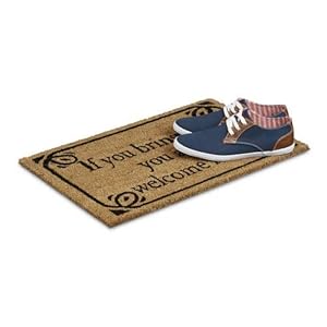 Relaxdays Fußmatte Kokos BRING BEER 40 x 60 cm Kokosmatte mit