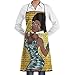 Produktbild African American Woman Disco Dancer Grill Aprons Kitchen Chef Bib - Professional for BBQ Baking Cooking for Men Women Pockets waitress aprons
