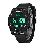 Chenang Wasserdicht Elektronische Uhr,LED Sportuhr,Sport Elektronische Uhr,Im Freien Uhr,Schwarz Herrenuhr