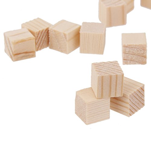 50Pcs Holz Basteln Holzwürfel Spielsteine Bastelmaterial Holz Quadrat Würfel - 7