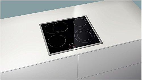 Siemens ET645HN17 iQ300 Kochfeld Elektro / Edelstahl / 58,3 cm / Dank touchControl-Bedienung werden die Kochzonen durch leichtes Antippen mit dem Finger aktiviert und gesteuert / schwarz - 4