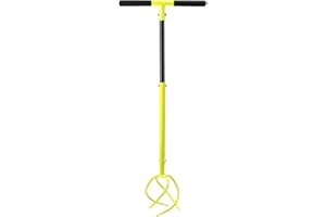 QWORK® Twist Tiller Cultivateur Manuel, Outil de Griffe de Jardin, Scarificateur, Désherbant,avec poignée en T et Dents d'arbre en Acier