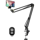 SMAYLİNG 360&deg; Ayarlanabilir Masa&uuml;st&uuml; &Uuml;st &Ccedil;ekim Telefon Standı &ndash; S&uuml;spansiyon Kollu Tripod Kol &ndash; Canlı Yayın, Yemek &Ccedil;ekimi, &Uuml;st