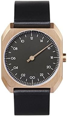 SLOWMo 14 - Black leather, Rose Gold Case, Black Dial