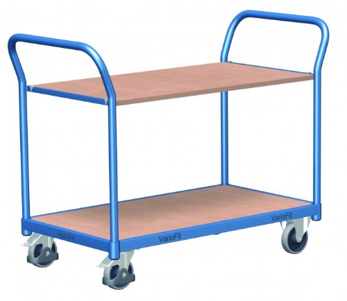 Tischwagen mit 2 Ladeflächen Traglast (kg): 200 Ladefläche: 850 x 500 mm RAL 5010 Enzianblau